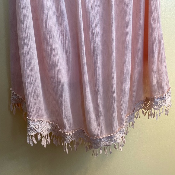 EUC Jella Couture Blush Pink Lined Crinkle Material Dress, w/Straps and Backless - Picture 3 of 16